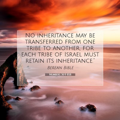 Picture 07 - Numbers 36:9 BSB - No inheritance may be transferred from one tribe - Bible Verse Picture