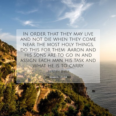 Picture 07 - Numbers 4:19 BSB - In order that they may live and not die when they - Bible Verse Picture