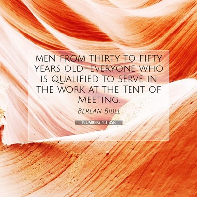 Picture 07 - Numbers 4:3 BSB - men from thirty to fifty years old—everyone who - Bible Verse Picture
