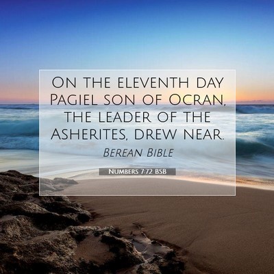 Picture 07 - Numbers 7:72 BSB - On the eleventh day Pagiel son of Ocran, the - Bible Verse Picture