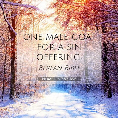 Picture 07 - Numbers 7:82 BSB - one male goat for a sin - Bible Verse Picture