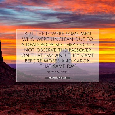 Picture 07 - Numbers 9:6 BSB - But there were some men who were unclean due to a - Bible Verse Picture
