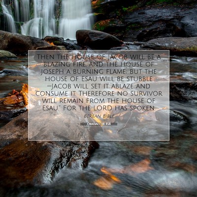 Picture 07 - Obadiah 1:18 BSB - Then the house of Jacob will be a blazing fire, - Bible Verse Picture