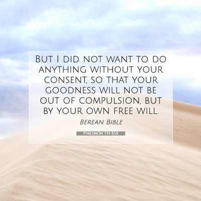 Picture 07 - Philemon 1:14 BSB - But I did not want to do anything without your - Bible Verse Picture