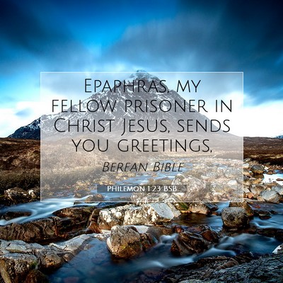Picture 07 - Philemon 1:23 BSB - Epaphras, my fellow prisoner in Christ Jesus, - Bible Verse Picture