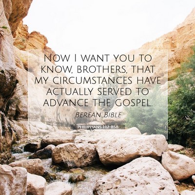 Picture 07 - Philippians 1:12 BSB - Now I want you to know, brothers, that my - Bible Verse Picture