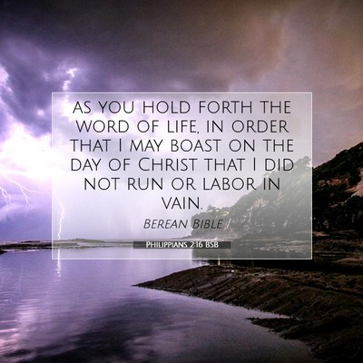 Picture 07 - Philippians 2:16 BSB - as you hold forth the word of life, in order that - Bible Verse Picture