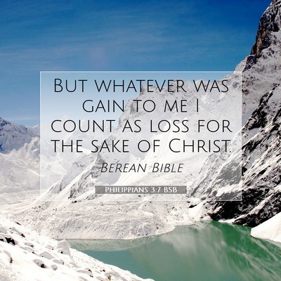 Picture 07 - Philippians 3:7 BSB - But whatever was gain to me I count as loss for - Bible Verse Picture