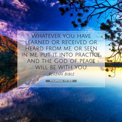Picture 07 - Philippians 4:9 BSB - Whatever you have learned or received or heard - Bible Verse Picture