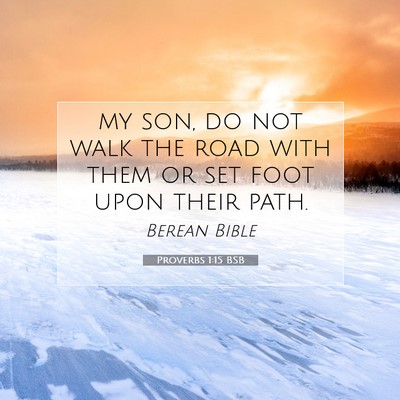 Picture 07 - Proverbs 1:15 BSB - my son, do not walk the road with them or set - Bible Verse Picture