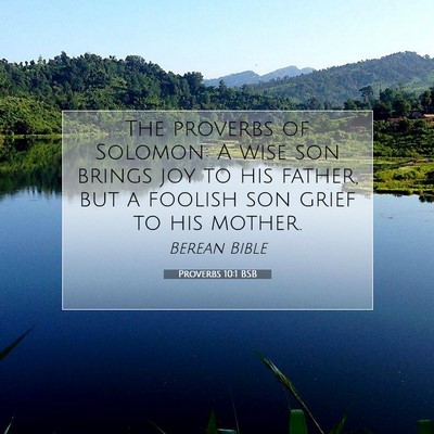 Picture 07 - Proverbs 10:1 BSB - The proverbs of Solomon: A wise son brings joy to - Bible Verse Picture