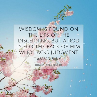 Picture 07 - Proverbs 10:13 BSB - Wisdom is found on the lips of the discerning, - Bible Verse Picture