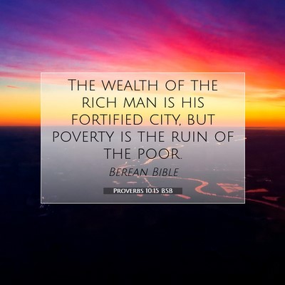Picture 07 - Proverbs 10:15 BSB - The wealth of the rich man is his fortified city, - Bible Verse Picture
