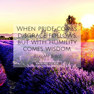 Picture 07 - Proverbs 11:2 BSB - When pride comes, disgrace follows, but with - Bible Verse Picture