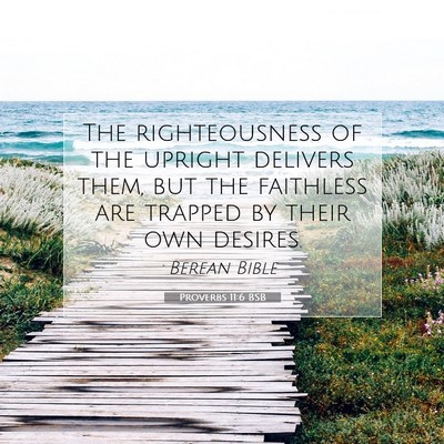 Picture 07 - Proverbs 11:6 BSB - The righteousness of the upright delivers them, - Bible Verse Picture