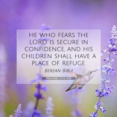 Picture 07 - Proverbs 14:26 BSB - He who fears the LORD is secure in confidence, - Bible Verse Picture