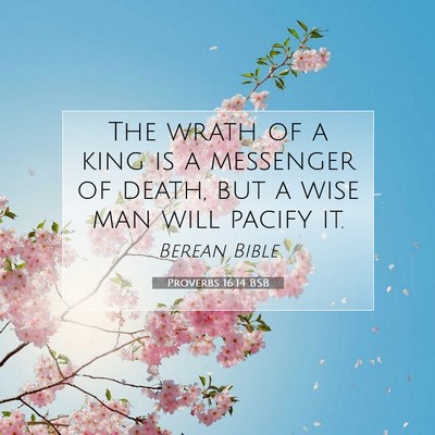 Picture 07 - Proverbs 16:14 BSB - The wrath of a king is a messenger of death, but - Bible Verse Picture