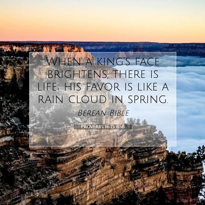 Picture 07 - Proverbs 16:15 BSB - When a king’s face brightens, there is life; - Bible Verse Picture