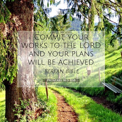Picture 07 - Proverbs 16:3 BSB - Commit your works to the LORD and your plans will - Bible Verse Picture