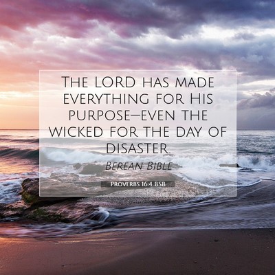Picture 07 - Proverbs 16:4 BSB - The LORD has made everything for His - Bible Verse Picture