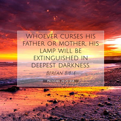 Picture 07 - Proverbs 20:20 BSB - Whoever curses his father or mother, his lamp - Bible Verse Picture