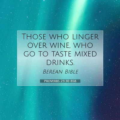 Picture 07 - Proverbs 23:30 BSB - Those who linger over wine, who go to taste mixed - Bible Verse Picture