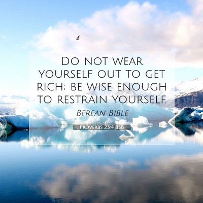 Picture 07 - Proverbs 23:4 BSB - Do not wear yourself out to get rich; be wise - Bible Verse Picture