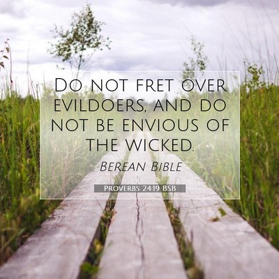 Picture 07 - Proverbs 24:19 BSB - Do not fret over evildoers, and do not be envious - Bible Verse Picture