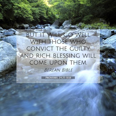 Picture 07 - Proverbs 24:25 BSB - but it will go well with those who convict the - Bible Verse Picture