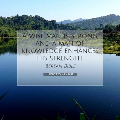 Picture 07 - Proverbs 24:5 BSB - A wise man is strong, and a man of knowledge - Bible Verse Picture