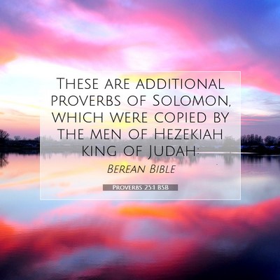 Picture 07 - Proverbs 25:1 BSB - These are additional proverbs of Solomon, which - Bible Verse Picture