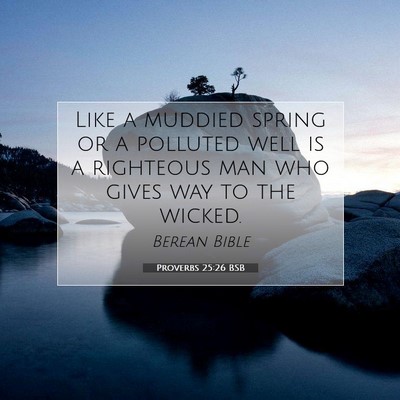 Picture 07 - Proverbs 25:26 BSB - Like a muddied spring or a polluted well is a - Bible Verse Picture