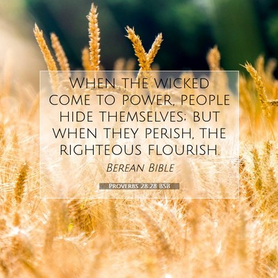 Picture 07 - Proverbs 28:28 BSB - When the wicked come to power, people hide - Bible Verse Picture