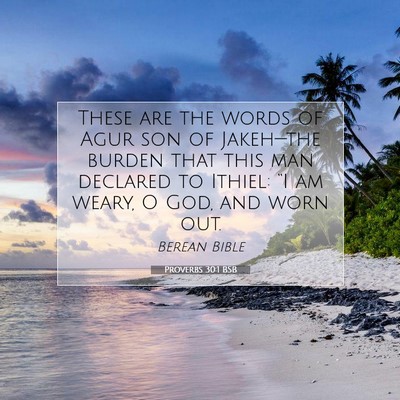 Picture 07 - Proverbs 30:1 BSB - These are the words of Agur son of Jakeh—the - Bible Verse Picture