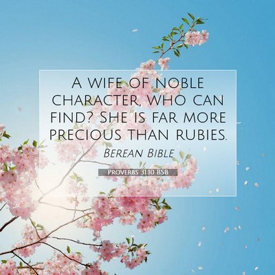 Picture 07 - Proverbs 31:10 BSB - A wife of noble character, who can find? She is - Bible Verse Picture