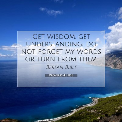 Picture 07 - Proverbs 4:5 BSB - Get wisdom, get understanding; do not forget my - Bible Verse Picture