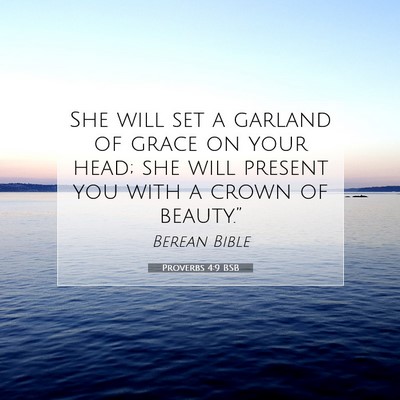 Picture 07 - Proverbs 4:9 BSB - She will set a garland of grace on your head; she - Bible Verse Picture