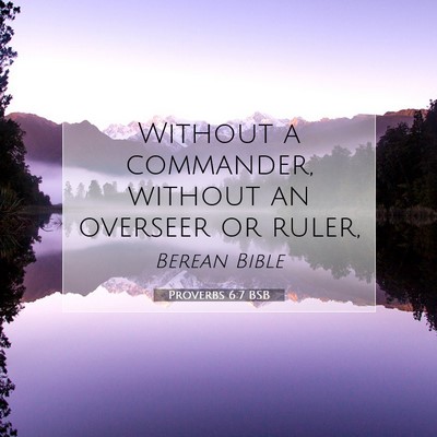 Picture 07 - Proverbs 6:7 BSB - Without a commander, without an overseer or - Bible Verse Picture