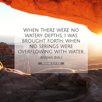 Picture 07 - Proverbs 8:24 BSB - When there were no watery depths, I was brought - Bible Verse Picture