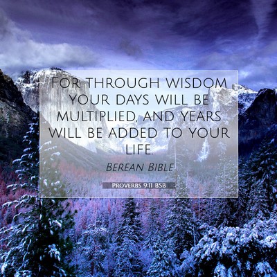 Picture 07 - Proverbs 9:11 BSB - For through wisdom your days will be multiplied, - Bible Verse Picture