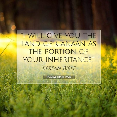 Picture 07 - Psalm 105:11 BSB - “I will give you the land of Canaan as the - Bible Verse Picture