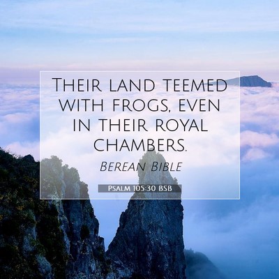 Picture 07 - Psalm 105:30 BSB - Their land teemed with frogs, even in their royal - Bible Verse Picture