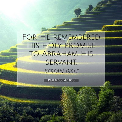 Picture 07 - Psalm 105:42 BSB - For He remembered His holy promise to Abraham His - Bible Verse Picture