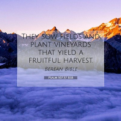Picture 07 - Psalm 107:37 BSB - They sow fields and plant vineyards that yield a - Bible Verse Picture
