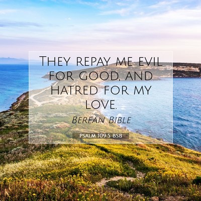 Picture 07 - Psalm 109:5 BSB - They repay me evil for good, and hatred for my - Bible Verse Picture