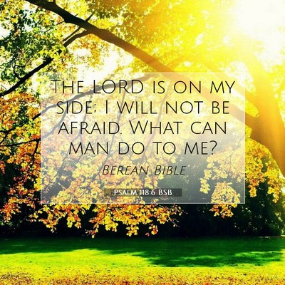 Picture 07 - Psalm 118:6 BSB - The LORD is on my side; I will not be afraid. - Bible Verse Picture