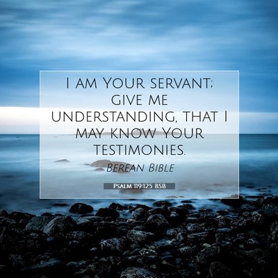 Picture 07 - Psalm 119:125 BSB - I am Your servant; give me understanding, that I - Bible Verse Picture