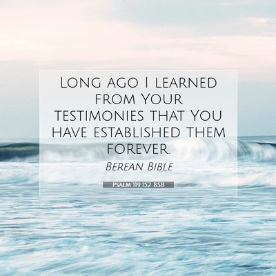 Picture 07 - Psalm 119:152 BSB - Long ago I learned from Your testimonies that You - Bible Verse Picture