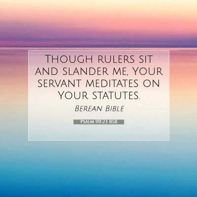 Picture 07 - Psalm 119:23 BSB - Though rulers sit and slander me, Your servant - Bible Verse Picture