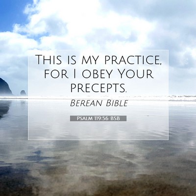 Picture 07 - Psalm 119:56 BSB - This is my practice, for I obey Your - Bible Verse Picture